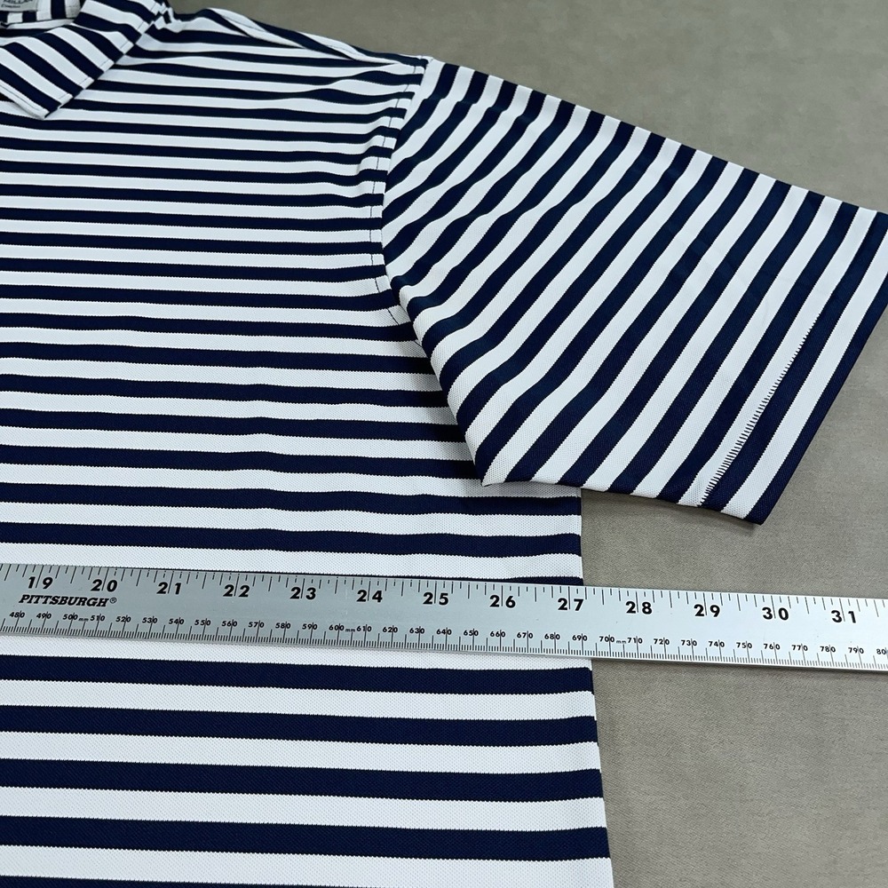 Peter Millar Summer Comfort Polo Mens 2XL Striped Blue Golf Performance Stretch - Picture 7 of 12